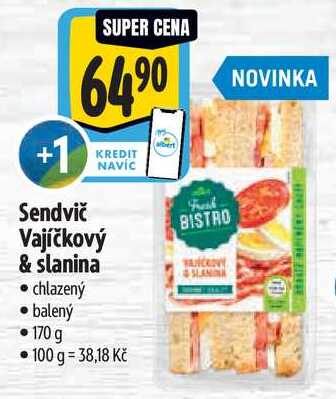 Sendvič Vajíčkový & slanina, 170 g