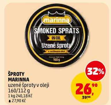 ŠPROTY MARINNA, 160 g