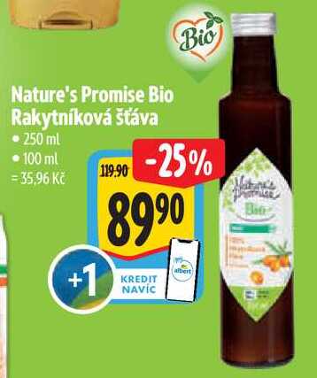 Nature's Promise Bio Rakytníková šťáva, 250 ml 