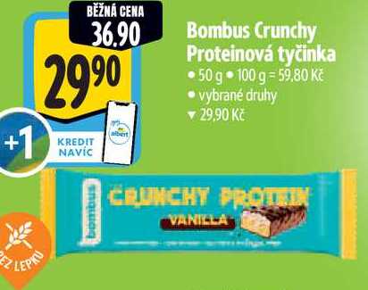 Bombus Crunchy Proteinová tyčinka, 50 g