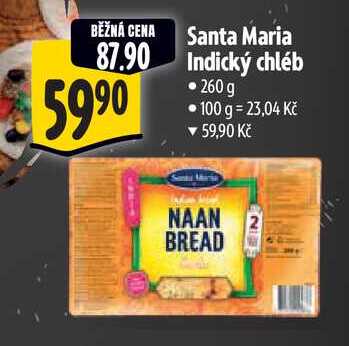 Santa Maria Indický chléb, 260 g