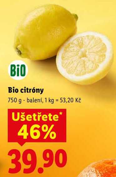Bio citróny, 750 g