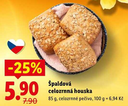 Špaldová celozrnná houska, 85 g