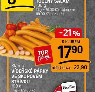 VÍDEŇSKÉ PÁRKY VE SKOPOVÉM STŘÍVKU 100 g