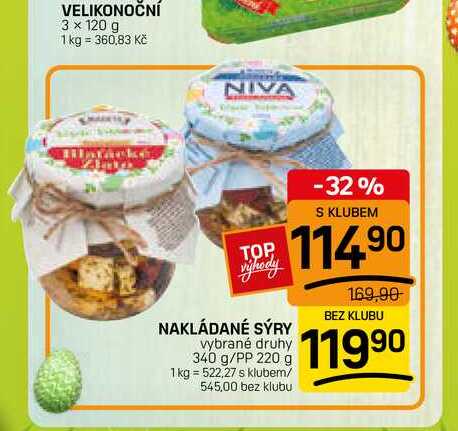 NAKLÁDANÉ SÝRY vybrané druhy 340 g/PP 220 g 