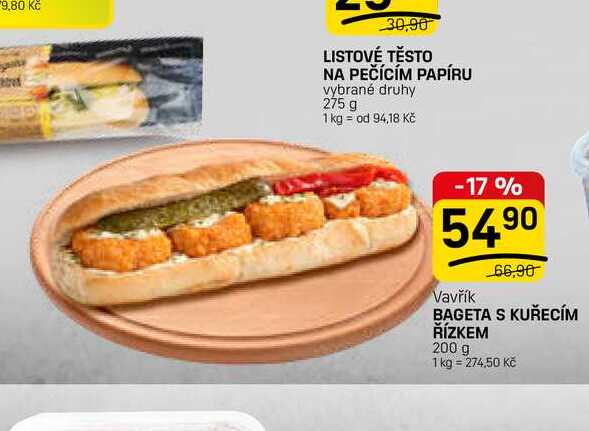 BAGETA S KUŘECÍM ŘÍZKEM 200 g 