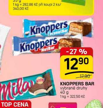 KNOPPERS BAR vybrané druhy 40 g