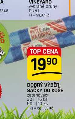 DOBRÝ VÝBĚR SÁČKY DO KOŠE zatahovací 301|15 ks