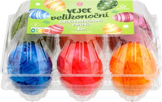 Vejce podestýlková barvená, vařená