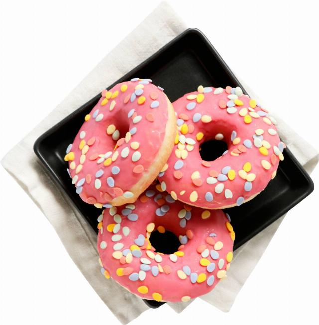 Donut růžový s kytičkami