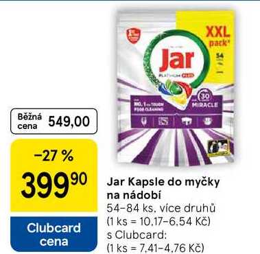 Jar Kapsle do myčky na nádobí, 54-84 kS