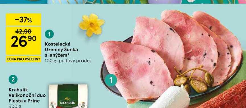 Kostelecké Uzeniny Šunka s lanýžem, 100 g