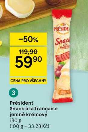 Président Snack à la française jemně krémový, 180 g 