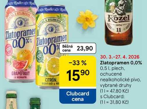 Zlatopramen 0,0%, 0.5 l, plech 