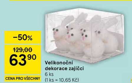Velikonoční dekorace zajíčci, 6 ks  