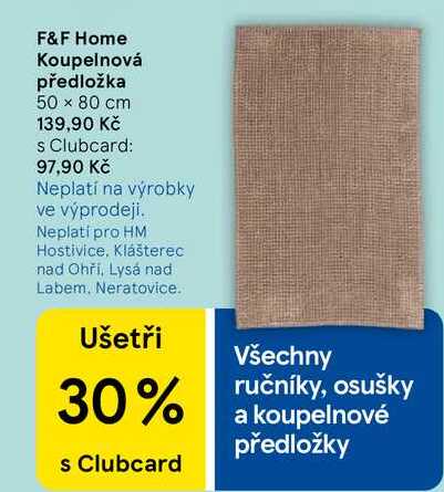 F&F Home Koupelnová předložka, 50 x 80 cm 