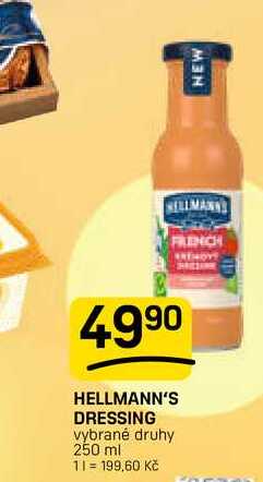 HELLMANN'S DRESSING vybrané druhy 250 ml 