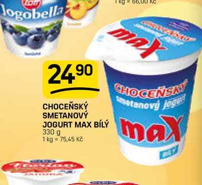 CHOCEŇSKÝ SMETANOVÝ JOGURT MAX BÍLÝ 330 g