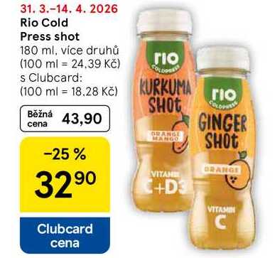 Rio Cold Press shot, 180 ml, více druhů 