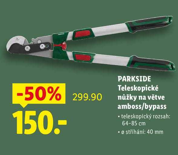 PARKSIDE Teleskopické nůžky na větve amboss/bypass 