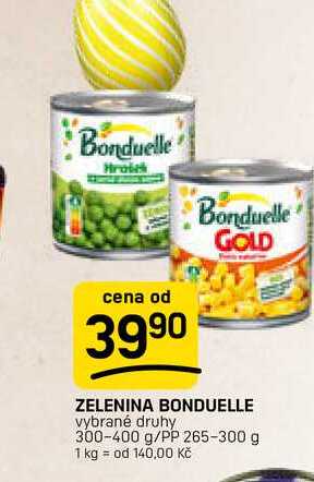 BONDUELLE vybrané druhy 300-400 g/PP 265-300 g 