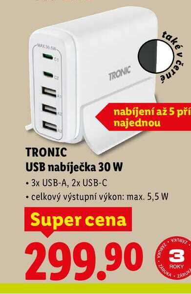 TRONIC USB nabíječka 30 W 