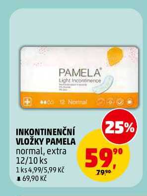 INKONTINENČNÍ VLOŽKY PAMELA, 12 ks