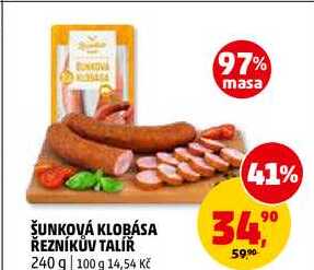 ŠUNKOVÁ KLOBÁSA ŘEZNÍKŮV TALÍŘ, 240 g 