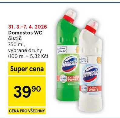Domestos WC čistič, 750 ml, vybrané druhy 