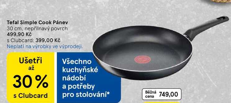 Tefal Simple Cook Pánev, 30 cm, nepřilnavý povrch  