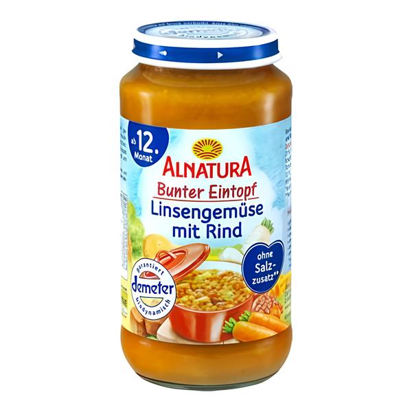 ALNATURA BIO Dětská výživa Hovězí, čočka a lupina