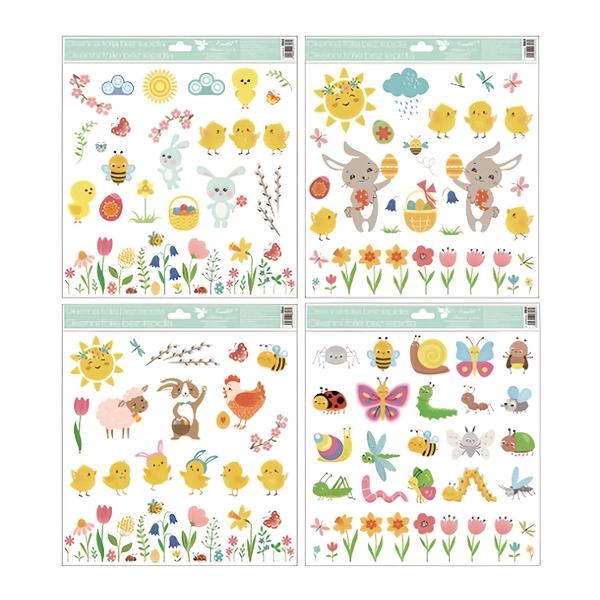 Anděl Přerov Okenní fólie mix se sluníčkem a kuřátky, 30x33,5 cm