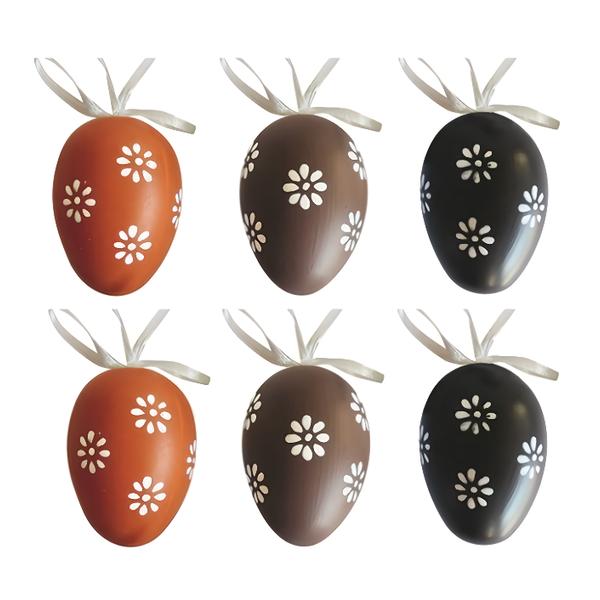 Anděl Přerov Vajíčka plastová hnědá na zavěšení, 6 cm