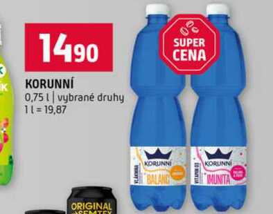 KORUNNÍ 0,75l vybrané druhy