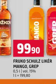 FRUKO SCHULZ LIKÉR MANGO, GREP 0,5l vol. 15% 