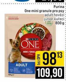 Purina One mini granule pro psy adult hovězí junior kuřeci 800 g