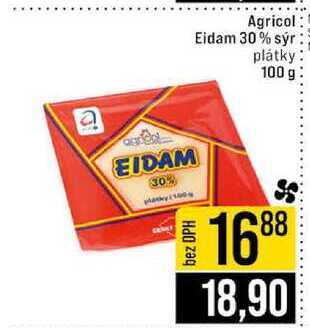 Agricol Eidam 30% sýr plátky 100 g