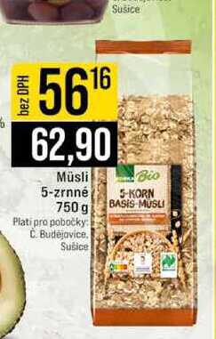 Müsli 5-zrnné 750 g 