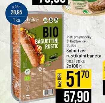 Schnitzer rustikální bageta bez lepku 2x100 g 