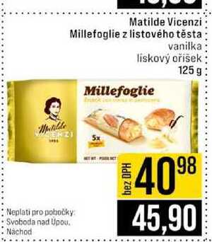 Matilde Vicenzi Millefoglie z listového těsta vanilka lískový oříšek 125g