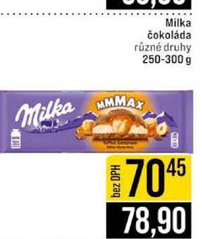 Milka čokoláda různé druhy 250-300 g