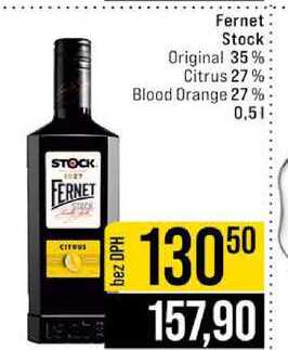 Fernet Stock Original 35% Citrus 27% Blood Orange 27% 0.5l