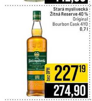 Stará myslivecká Žitná Reserve 40% Original Bourbon Cask 4YO 0,7l