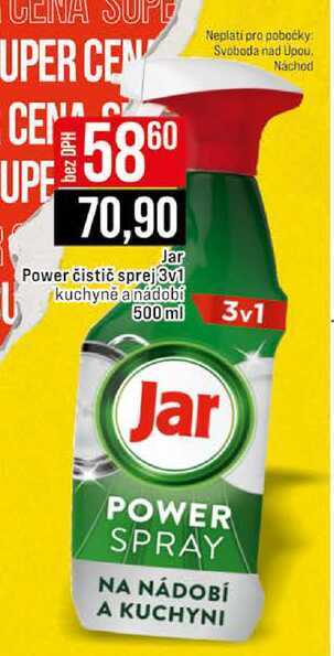Jar Power čistič sprej 3v1 kuchyně a nádobí 500 ml 