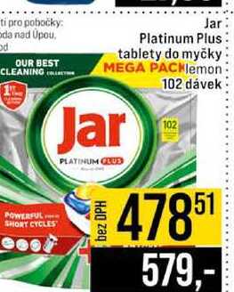 Jar Platinum Plus tablety do myčky 102 dávek