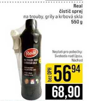 Real čistič sprej na trouby, grily a krbová skla 550 g 