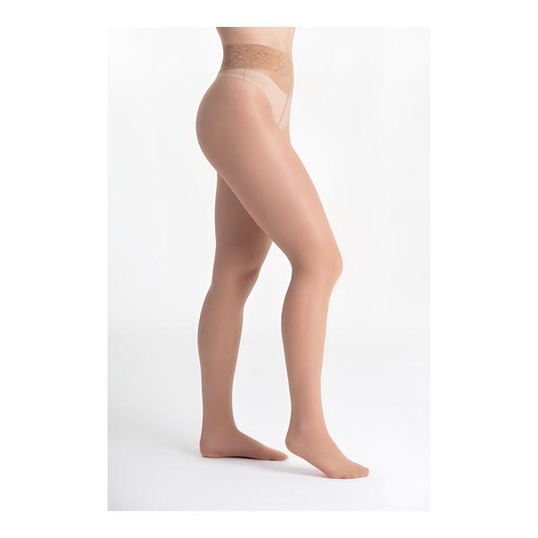 Nadotec s krajkovým pásem | KRÁSY | vel. 5XL | béžová | 30 DEN