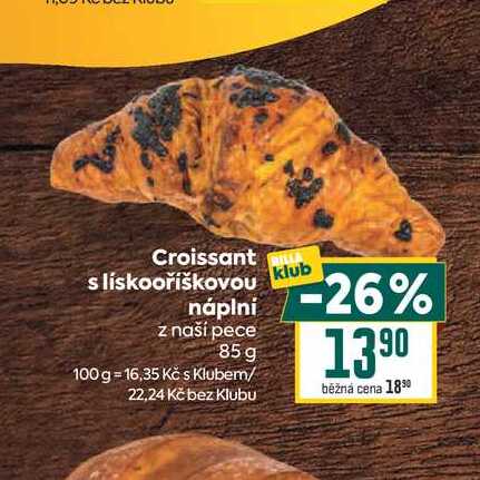 Croissant s lískooríškovou náplní 85g