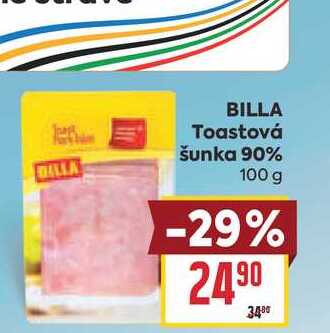BILLA Toastová šunka 90% 100 g 