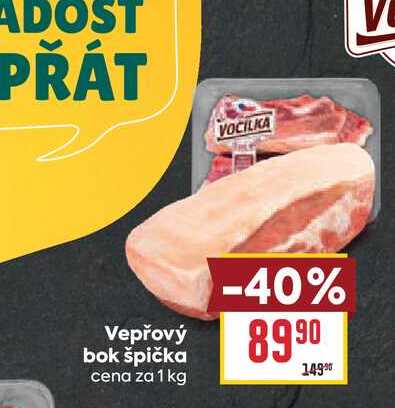 Vepřový bok špička cena za 1 kg 